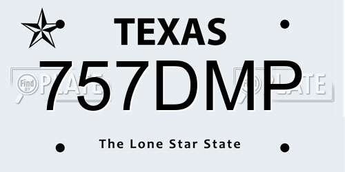 757DMP Texas License Plate