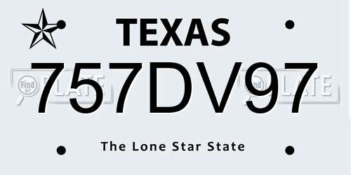 757DV97 Texas License Plate