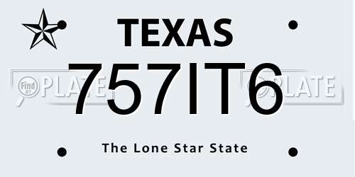 757IT6 Texas License Plate
