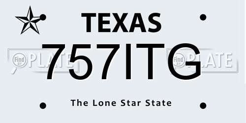 757ITG Texas License Plate