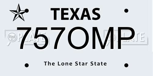757OMP Texas License Plate