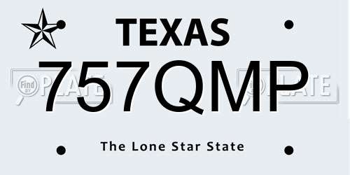757QMP Texas License Plate