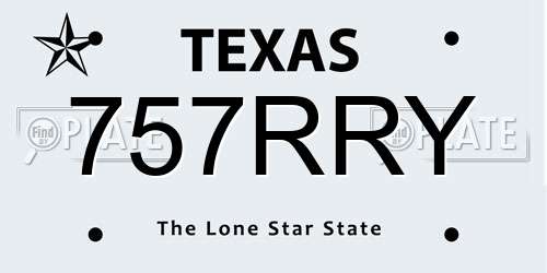 757RRY Texas License Plate