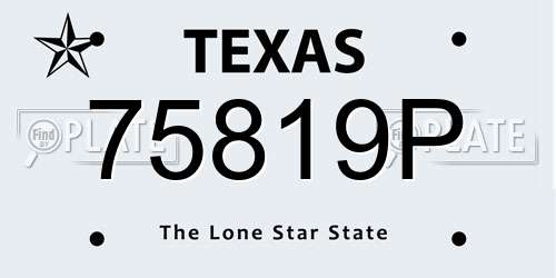 75819P Texas License Plate