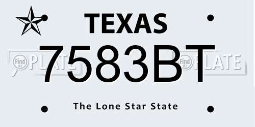 7583BT Texas License Plate