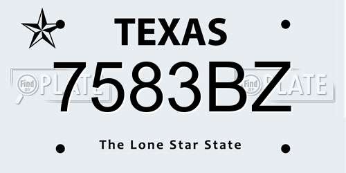 7583BZ Texas License Plate