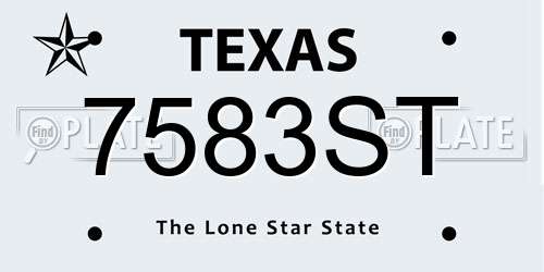 7583ST Texas License Plate