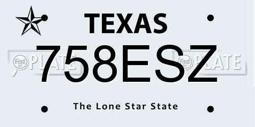 758ESZ Texas License Plate