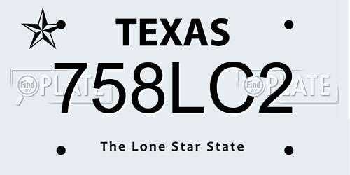758LC2 Texas License Plate