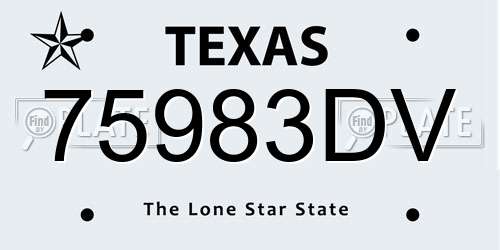 75983DV Texas License Plate