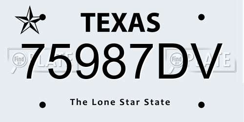 75987DV Texas License Plate