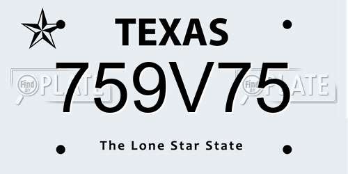 759V75 Texas License Plate