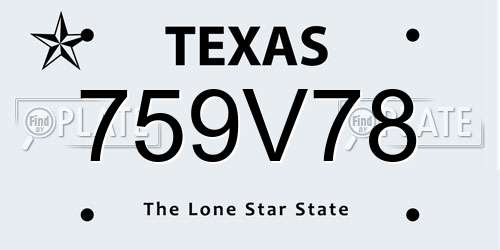 759V78 Texas License Plate
