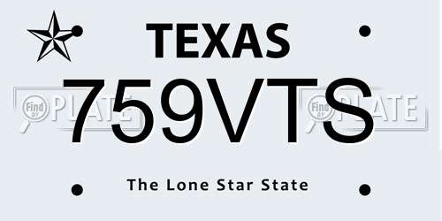 759VTS Texas License Plate