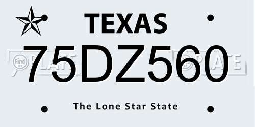 75DZ560 Texas License Plate