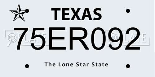 75ER092 Texas License Plate