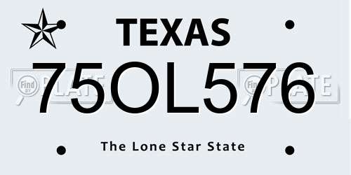 75OL576 Texas License Plate