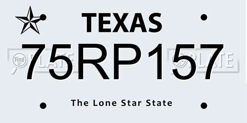 75RP157 Texas License Plate