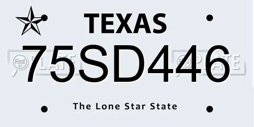75SD446 Texas License Plate