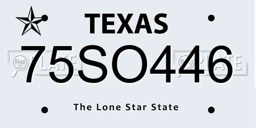 75SO446 Texas License Plate