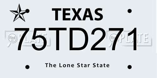 75TD271 Texas License Plate