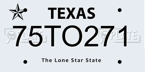 75TO271 Texas License Plate