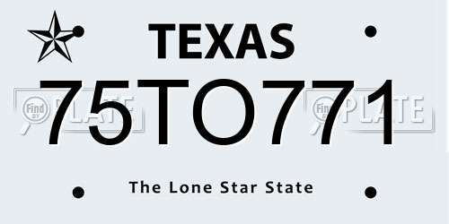 75TO771 Texas License Plate