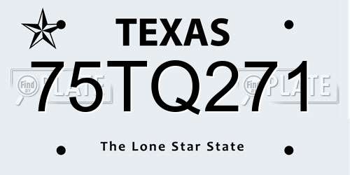 75TQ271 Texas License Plate