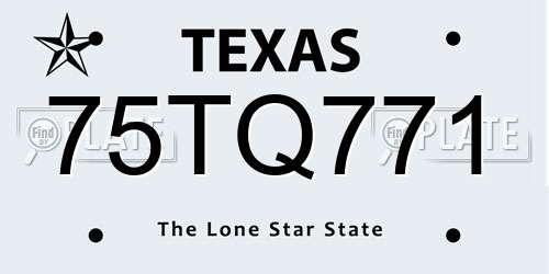 75TQ771 Texas License Plate