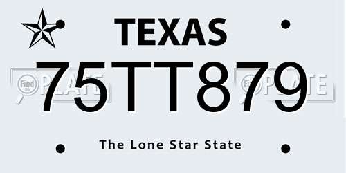75TT879 Texas License Plate
