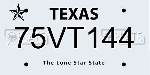 75VT144 Texas License Plate