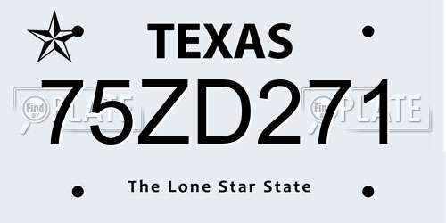 75ZD271 Texas License Plate