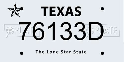 76133D Texas License Plate