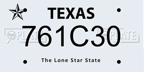761C30 Texas License Plate