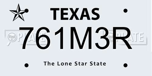 761M3R Texas License Plate