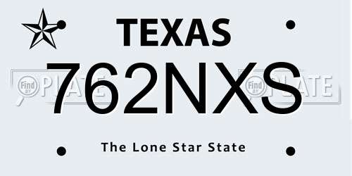 762NXS Texas License Plate