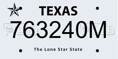 763240M Texas License Plate
