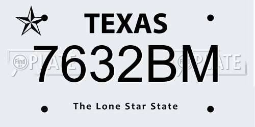 7632BM Texas License Plate