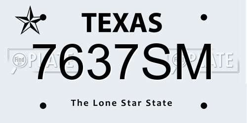 7637SM Texas License Plate