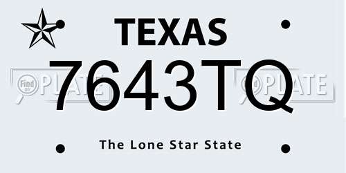 7643TQ Texas License Plate