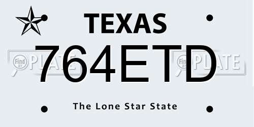 764ETD Texas License Plate