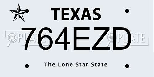 764EZD Texas License Plate