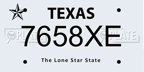 7658XE Texas License Plate