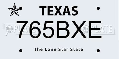 765BXE Texas License Plate