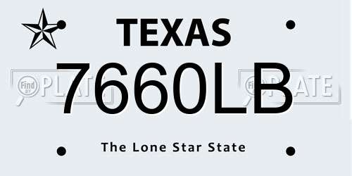 7660LB Texas License Plate