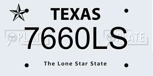 7660LS Texas License Plate