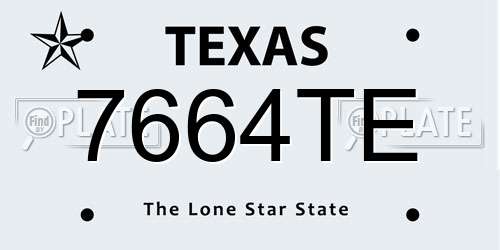 7664TE Texas License Plate