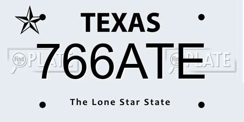 766ATE Texas License Plate