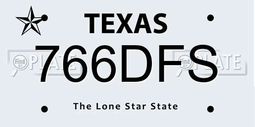 766DFS Texas License Plate