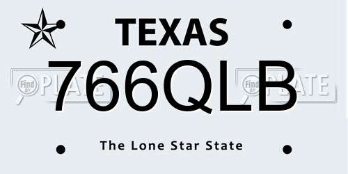 766QLB Texas License Plate